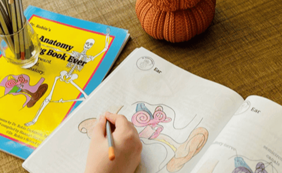 Child coloring anatomy coloring book physician led