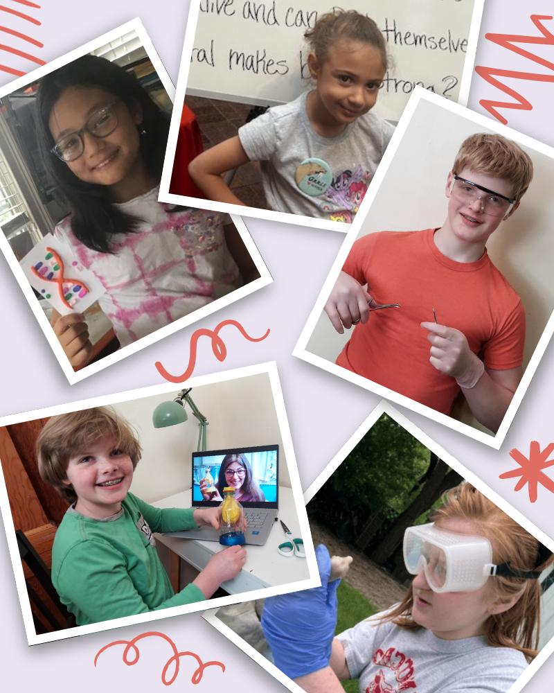 A collage of students from MedPath, the pre-med program for kids and teens at Dr. Robin's School.