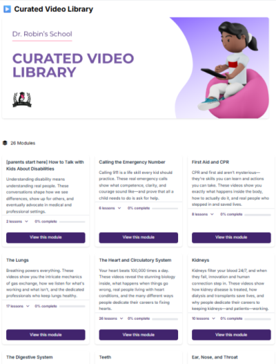 Curated Video Library for medpath and lifepath