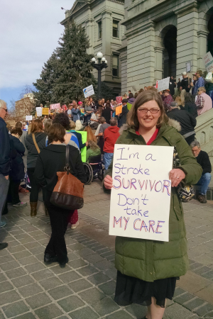 Dr. Robin at the Colorado state capitol advocating for access to healthcare